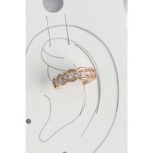 Clariss  Pirinç Gold Renk Zirkon Taşlı Kadın Kıkırdak Küpe