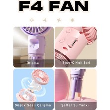 Arell Teknoloji F4 Şarj Edilebilir Mini El Spreyli Fan Rüzgar Enerjisi Etkili Masaüstü Su Buharlı Vantilatör
