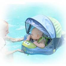 Mambobaby Bebekler  Için  Dinazor Desenli  Güneş Korumalı -Gölgelikli Emniyet Kilitli Güvenli Çocuk Yüzme Can Simidi
