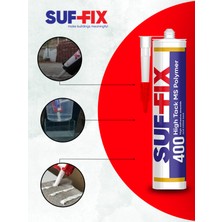 Suf-Fix 400 Silikonize Akrilik Mastik 310 ml – Boyanabilir, Beyaz