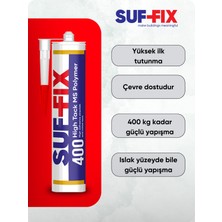 Suf-Fix 400 Silikonize Akrilik Mastik 310 ml – Boyanabilir, Beyaz