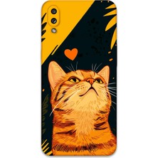 Galaxy A10S Uyumlu Kedi Desenli Telefon Kılıfı + Ekran Koruyucu - 5783