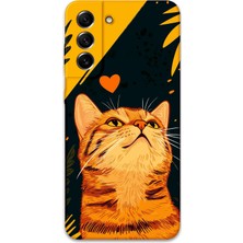 Galaxy S22 Uyumlu Kedi Desenli Telefon Kılıfı + Ekran Koruyucu - 5783