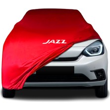 Honda Jazz4 Kırmızı Kumaş Araba Brandası Logolu Penye Branda Oto Branda
