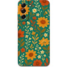 Galaxy S22 Uyumlu Çiçek Desenli Telefon Kılıfı + Ekran Koruyucu - 5786