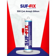 Suf-Fix 300 Asetoksi Silikon Mastik 280 ml – Şeffaf, Uv Dayanımlı