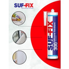 Suf-Fix 300 Asetoksi Silikon Mastik 280 ml – Şeffaf, Uv Dayanımlı