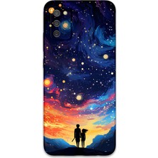 Galaxy A02S Uyumlu Uzay Desenli Telefon Kılıfı + Ekran Koruyucu - 5863