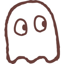 Sevimli Hayalet Araba Sticker 17X17 cm Kahverengi