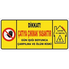 Dikkat Çatıya Çıkmak Yasaktır. Gün Işığı Boyunca Çarpılma ve Ölüm Riski Levhası Vizyon Trafik