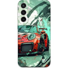 Galaxy S24 Uyumlu Araba Desenli Telefon Kılıfı + Ekran Koruyucu - 5765