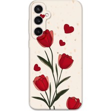 Galaxy S25 Uyumlu Çiçek Desenli Telefon Kılıfı + Ekran Koruyucu - 5789