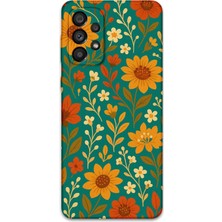 Galaxy A73 Uyumlu Çiçek Desenli Telefon Kılıfı + Ekran Koruyucu - 5786