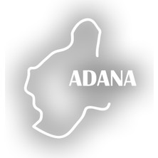 Adana Harita Araba Sticker 17X17 cm Beyaz