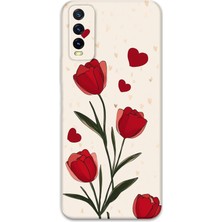 Vivo Y11S Uyumlu Çiçek Desenli Telefon Kılıfı + Ekran Koruyucu - 5789