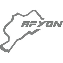 Afyon Harita Araba Sticker 17X17 cm Gri