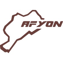 Afyon Harita Araba Sticker 17X17 cm Kahverengi