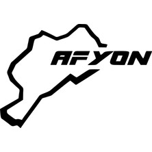 Afyon Harita Araba Sticker 17X17 cm Siyah