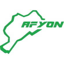 Afyon Harita Araba Sticker 17X17 cm Yeşil
