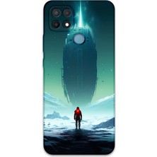 Oppo A15S Uyumlu Uzay Desenli Telefon Kılıfı + Ekran Koruyucu - 5864