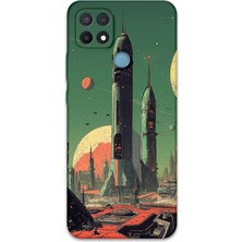 Oppo A15S Uyumlu Uzay Desenli Telefon Kılıfı + Ekran Koruyucu - 5870