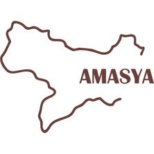 Amasya Harita Araba Sticker 17X17 cm Kahverengi