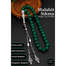 Erkek Sıkma Malahit Tesbih 8 mm BT041