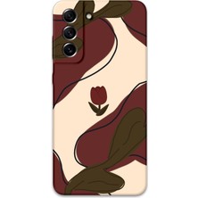 Galaxy S21 Uyumlu Çiçek Desenli Telefon Kılıfı + Ekran Koruyucu - 5790