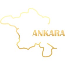 Ankara Harita Araba Sticker 17X17 cm Gold