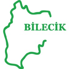 Bilecik Harita Araba Sticker 17X17 cm Yeşil