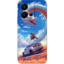 Vivo Y22S Uyumlu Araba Desenli Telefon Kılıfı + Ekran Koruyucu - 5764