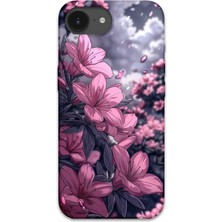 iPhone 16E Uyumlu Çiçek Desenli Telefon Kılıfı + Ekran Koruyucu - 5796