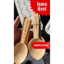 Ravion Krem Renk Ahşap Şimşir Oyun Kaşığı 4 Adet - Isme Özel Sipariş Yanıklar Müzik İsimle Özelleştirilebilir