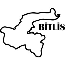 Bitlis Harita Araba Sticker 17X17 cm Siyah
