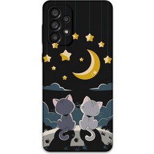 Galaxy A72 Uyumlu Kedi Desenli Telefon Kılıfı + Ekran Koruyucu - 5809