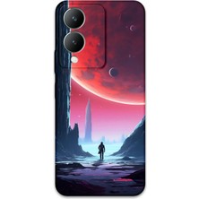 Vivo Y17S Uyumlu Uzay Desenli Telefon Kılıfı + Ekran Koruyucu - 5860