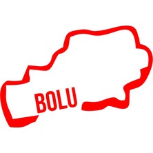 Bolu Harita Araba Sticker 17X17 cm Kırmızı