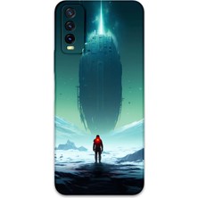 Vivo Y20S Uyumlu Uzay Desenli Telefon Kılıfı + Ekran Koruyucu - 5864