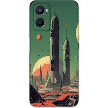 Oppo A96 Uyumlu Uzay Desenli Telefon Kılıfı + Ekran Koruyucu - 5870