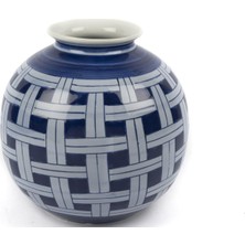 Mikasa Moor Mavi Çizgili Seramik Vazo 12X26CM