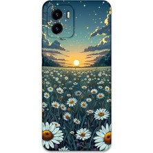 Vivo Y15S Uyumlu Çiçek Desenli Telefon Kılıfı + Ekran Koruyucu - 5792