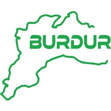 Burdur Harita Araba Sticker 17X17 cm Yeşil