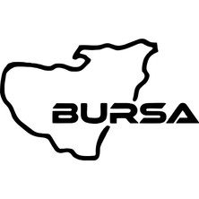 Bursa Harita Araba Sticker 17X17 cm Siyah
