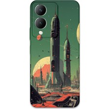Vivo Y17S Uyumlu Uzay Desenli Telefon Kılıfı + Ekran Koruyucu - 5870