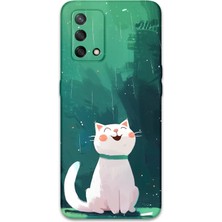 Oppo A74 Uyumlu Kedi Desenli Telefon Kılıfı + Ekran Koruyucu - 5781
