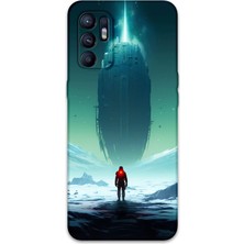 Oppo Reno 6 Uyumlu Uzay Desenli Telefon Kılıfı + Ekran Koruyucu - 5864
