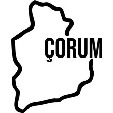 Çorum Harita Araba Sticker 17X17 cm Siyah