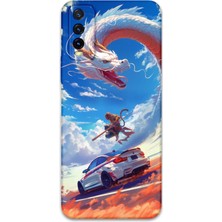 Vivo Y11S Uyumlu Araba Desenli Telefon Kılıfı + Ekran Koruyucu - 5764