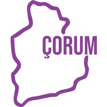 Çorum Harita Araba Sticker 17X17 cm Mor