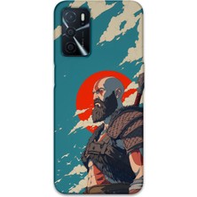 Oppo A16 Uyumlu Kratos Desenli Telefon Kılıfı + Ekran Koruyucu - 5824